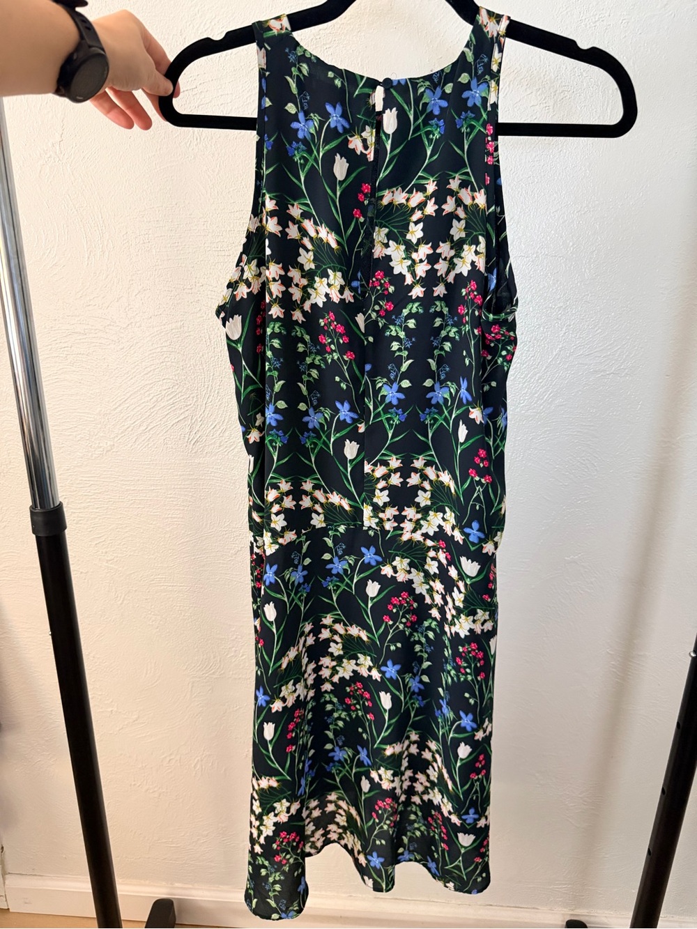Belle Vere Womens Black Floral Sleeveless Round Neck Knee Length Dress‎ Size 2